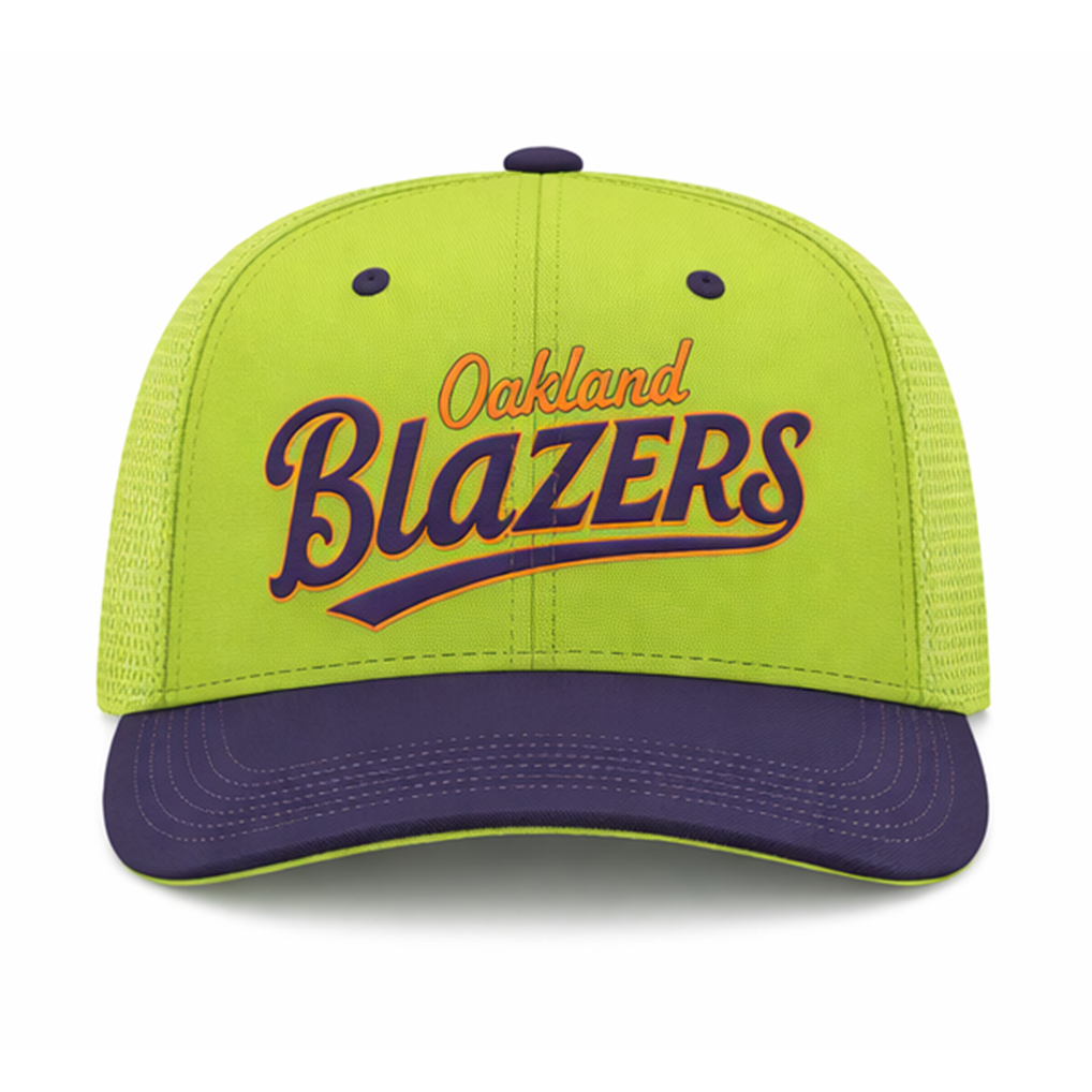 Oakland Blazers Script Trucker Snapback - PREORDER