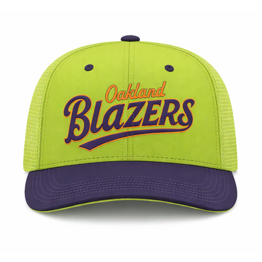 Oakland Blazers Script Trucker Snapback - PREORDER